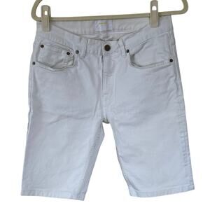 Acne Studios White Skinny Jean Shorts Above Knee Bermuda Mid Rise S/M Designer